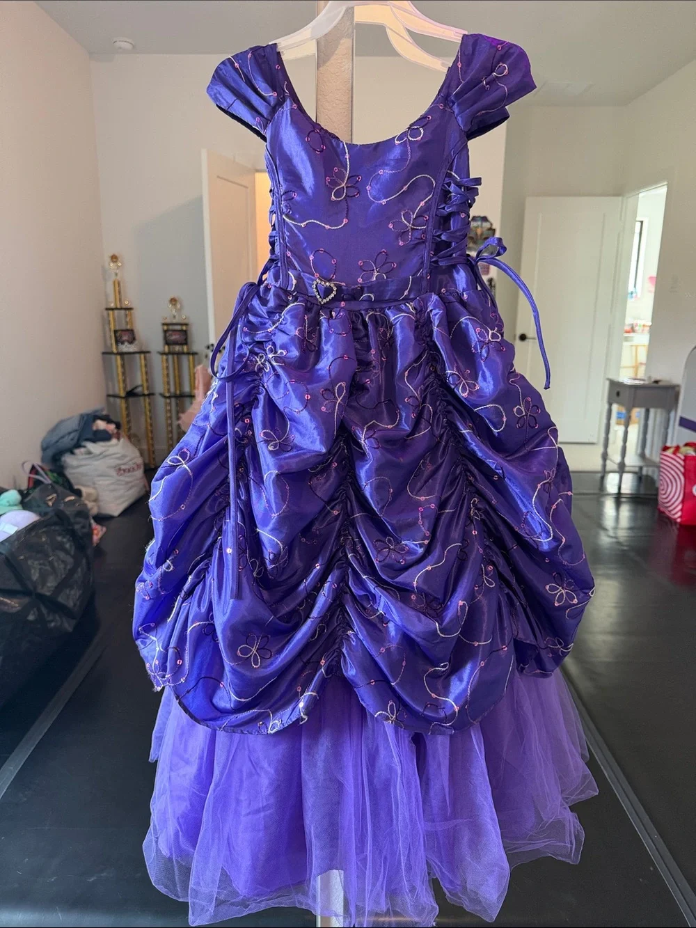 Gorgeous Girls Purple Taffeta Princess Ball Gown